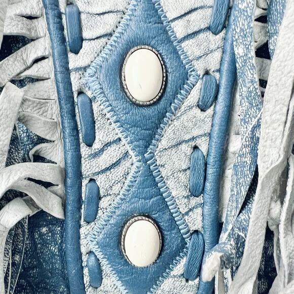 Vintage 90s Leather Fringe Shoulder Bag by VIVA Bags of California Boho Western - Picture 5 of 16